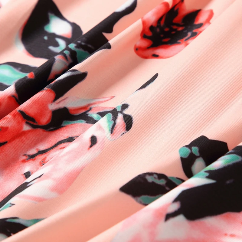 

Spring Autumn Mommy Daughter Floral Print Dresses Long Sleeve O Neck Dress Parent Child Clothing Family Matching Outfits