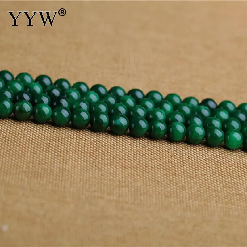 Приблизительно 90 шт/прядь зеленый коsmochlor Бисер Круглый Гладкий полированный