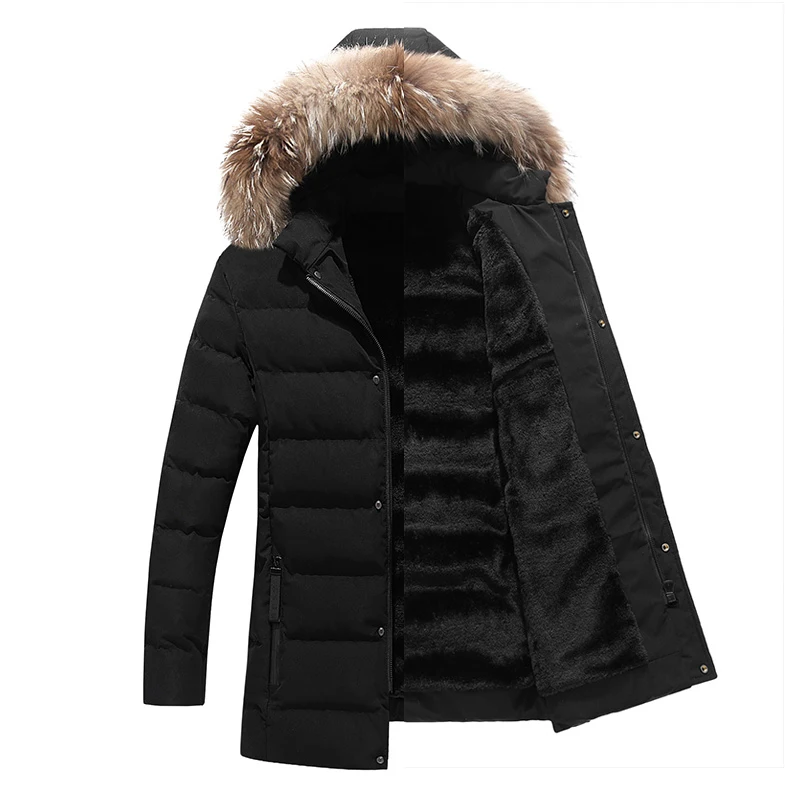 HCXY Мужская зимняя одежда с капюшоном 2019 мужские парки меховым куртки хлопковой