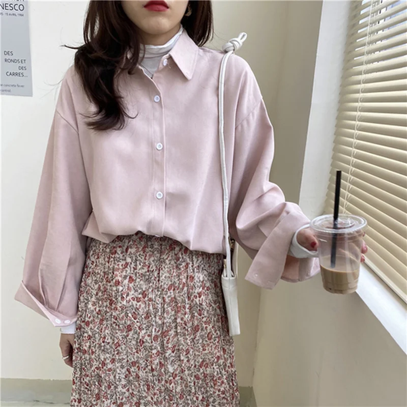 

Solid Vintage Blouse Women Long Sleeve Shirts Mujer Autumn 2020 Loose Blouse Plus Size White Tops Blusa Femme Korean Style 11188