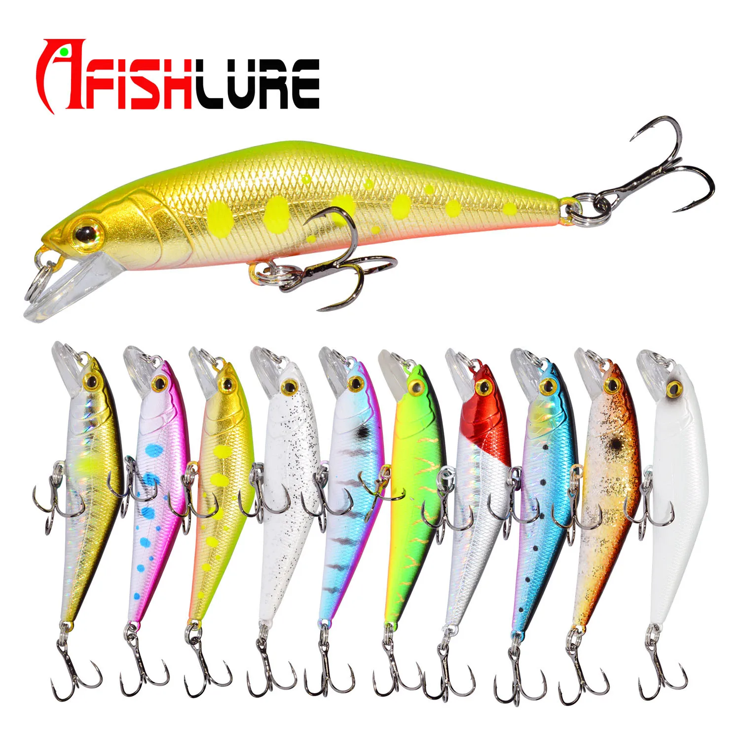 Afishlure 66 мм/8 г D контактные приманки гольян тонущие жесткие Iscas искусственная рыба