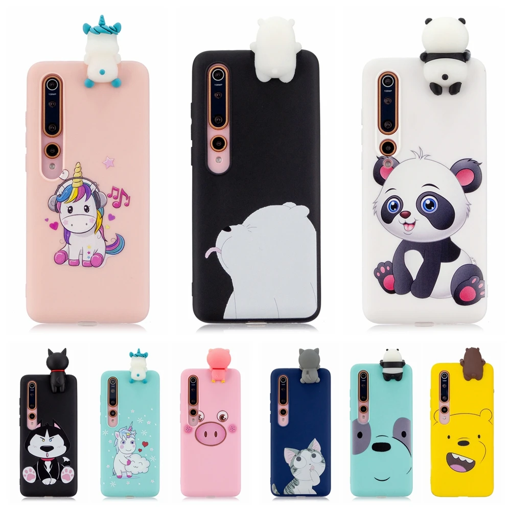 

Redmi 9 10X Case on for Xiaomi Redmi Note 9S 9 Pro Max Case 3D Kawaii Unicorn Panda Bear Cover for Xiomi mi Note 10 Lite CC9 Pro