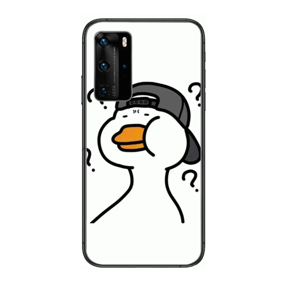 

Cartoons duck bear Phone Case For Huawei P 40 30 20 10 9 8 Lite E Pro Plus Black Etui Coque Painting Hoesjes comic fashion
