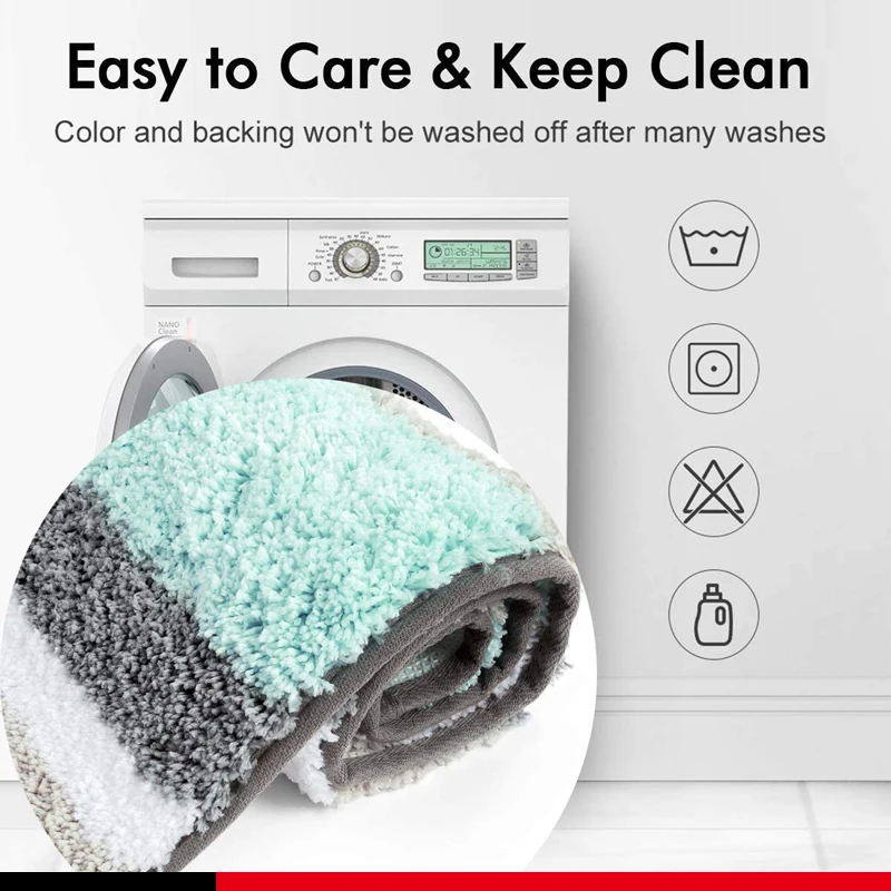 bath rug super soft microfiber non slip mat absorption shaggy shower rugs for bathroom easy care machine wash free global shipping