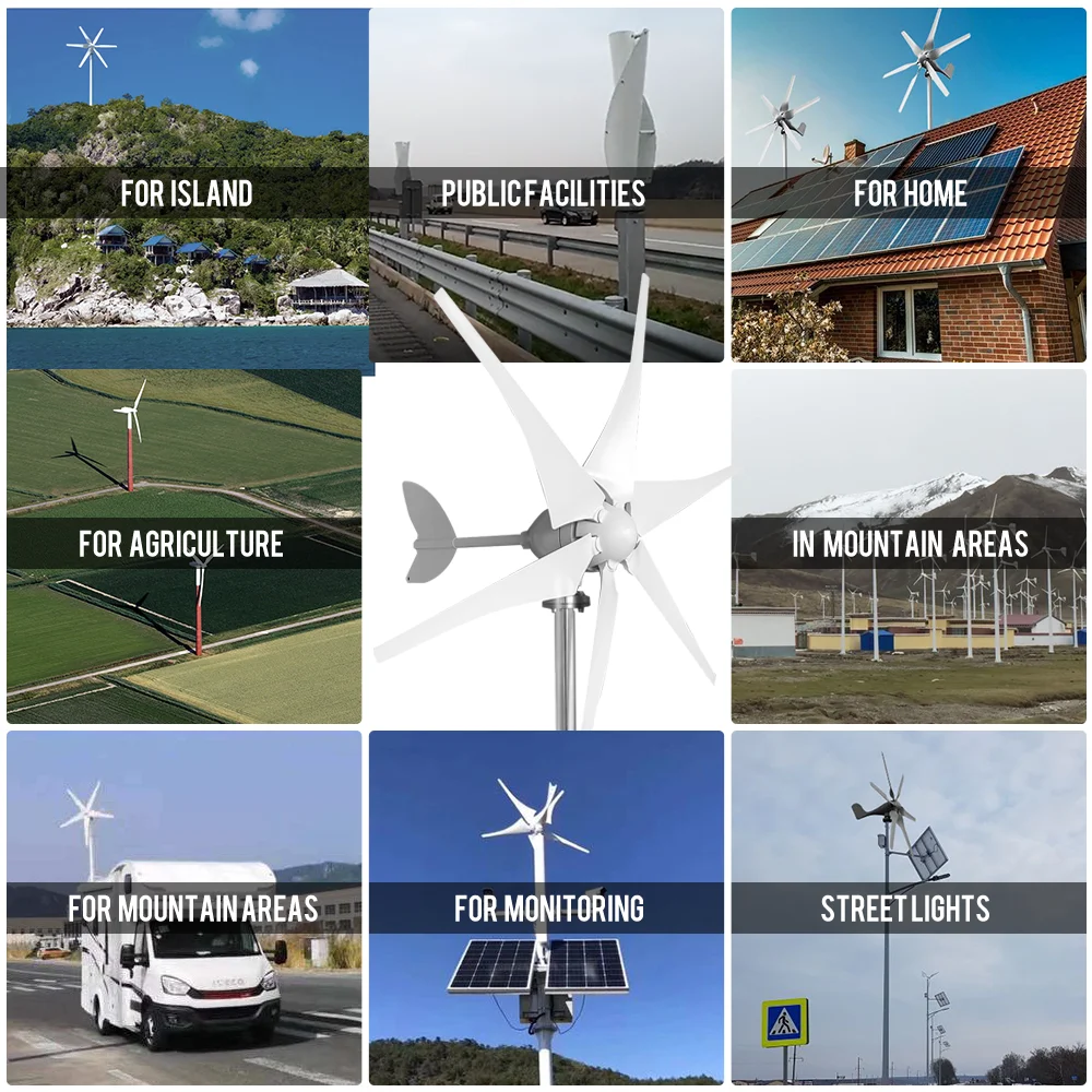 Ветряная турбина с сертификатом CE 2000 Вт горизонтальный турбинный двигатель