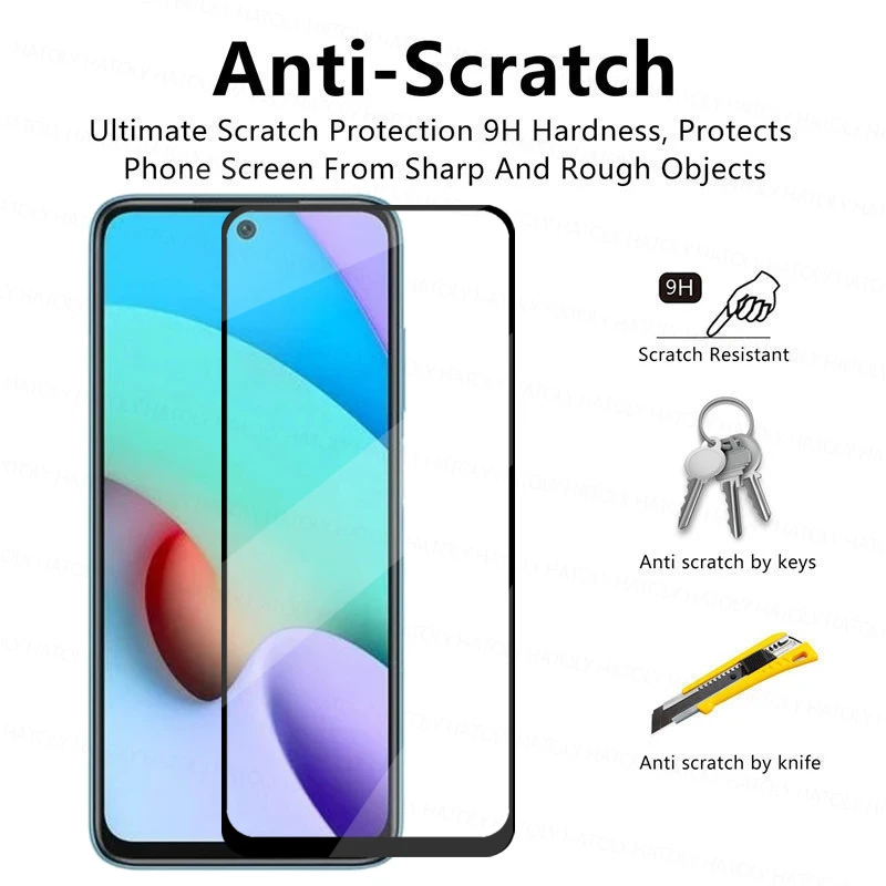 Protector de pantalla para Xiaomi Redmi 10, pel&iacute;cula de vidrio templado para tel&eacute;fono Xiaomi Redmi 10, Note 10S, 10T, 10S, 11T Pro, Poco F2, F3, X3, M3, M4 Pro, 5G-3