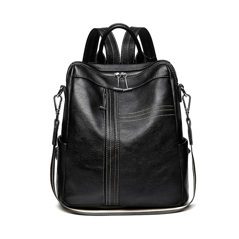 

Backpack Women's Dual-Use New Fashion Trendy Women's Leather All-Match Fashion Large-Capacity Soft Leather Travel Bag Backpack