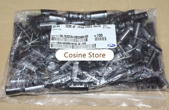 20 шт./лот двухконтактный электролитический оригинальный импортный конденсатор