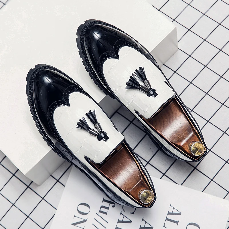 

Fashion Office Shoes Men Casual Shoes Breathable Leather Loafers Driving Moccasins Comfortable Slip on 2021 Hip Hop Club Shoes