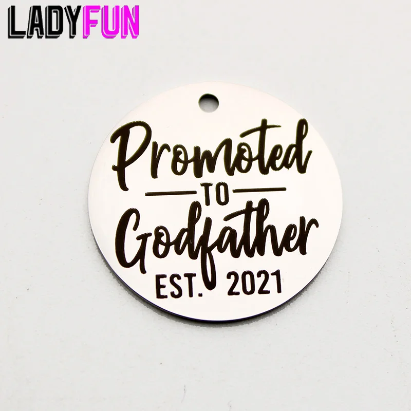 Подвеска Godfather Est.2022 гравированная под крестного отца 2022 подвески из нержавеющей