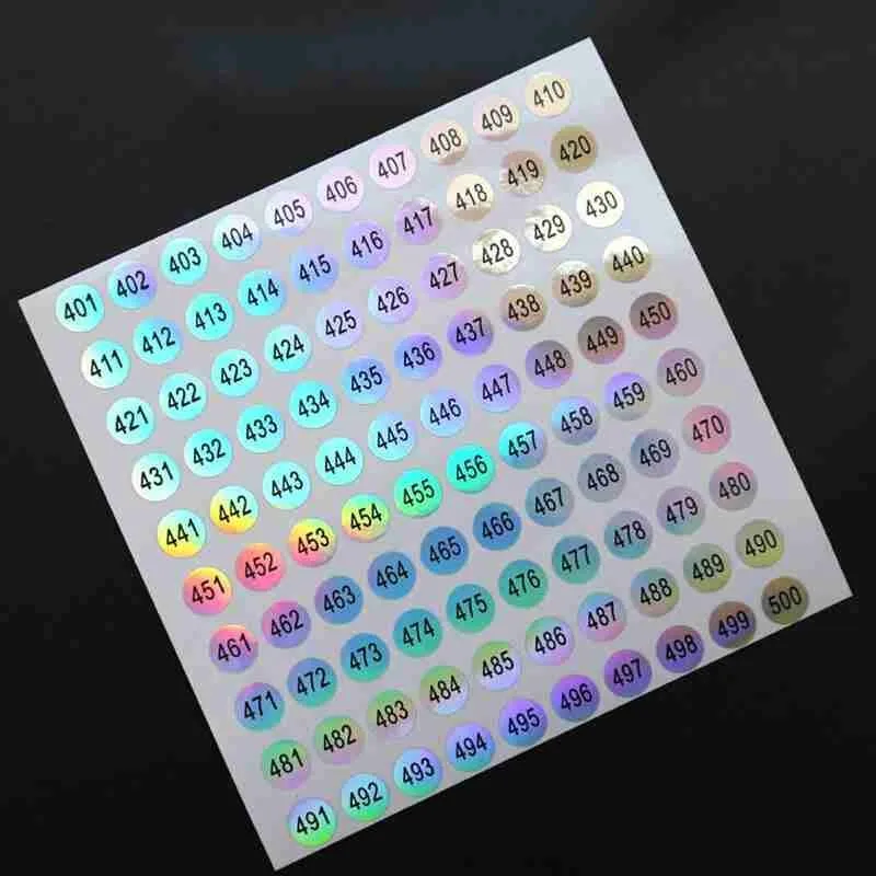 

1Sheet Number Sticker Label For Nail Polish Color Gel Varnish Number 1-500 Marking Numbering Digital Label Manicure Tool