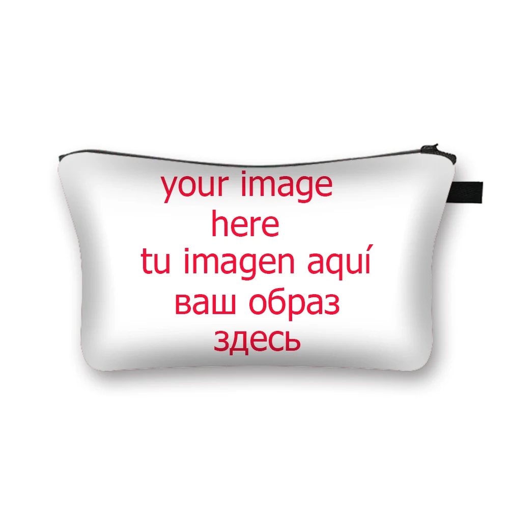 Custom Your Image Logo Name Print Cosmetics Pouchs Fashion Makeup Bag Ladies Toiletry Bags Female Travel Organizer Make up Bags