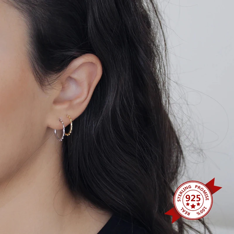 

925 Sterling Silver Ear Needle Stud Earrings Round Elegant Retro Earrings For Women Wedding Party Fashion Jewelry