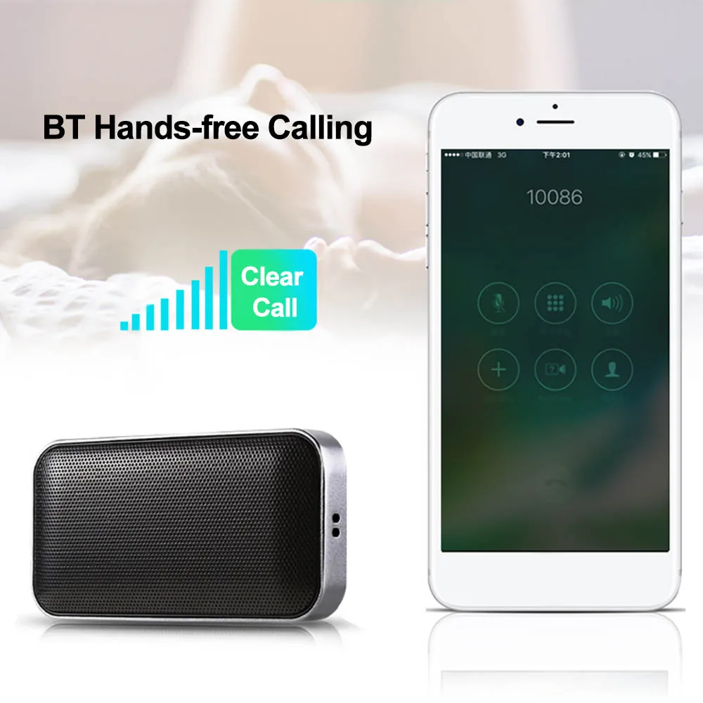 

Portable Wireless Bluetooth Speaker Mini Style Pocket-sized Music Sound Box with Microphone Support TF Card