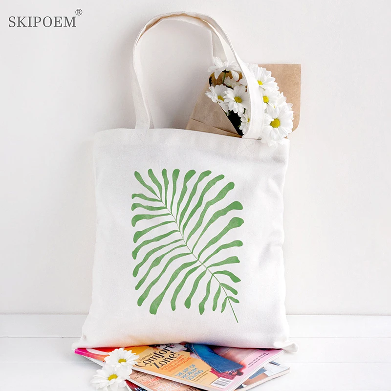 

Холщовая Сумка на плечо, сумки для покупок, многоразовая белая сумка для рук, новинка 2021, винтажная Милая тканевая мультяшная сумка с ботани...