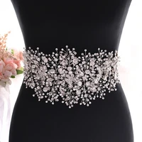 luxury jewel belt bridal belt wedding dress belt silver diamond belt bride rhinestone belt alloy flower belt evening dress belt