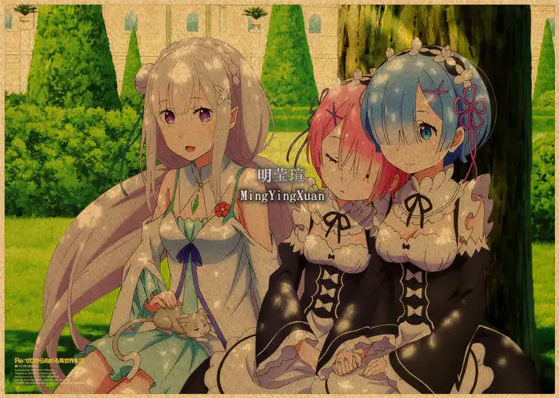 Re:Zero плакаты аниме крафт-бумага Ретро плакат домашняя комната искусство
