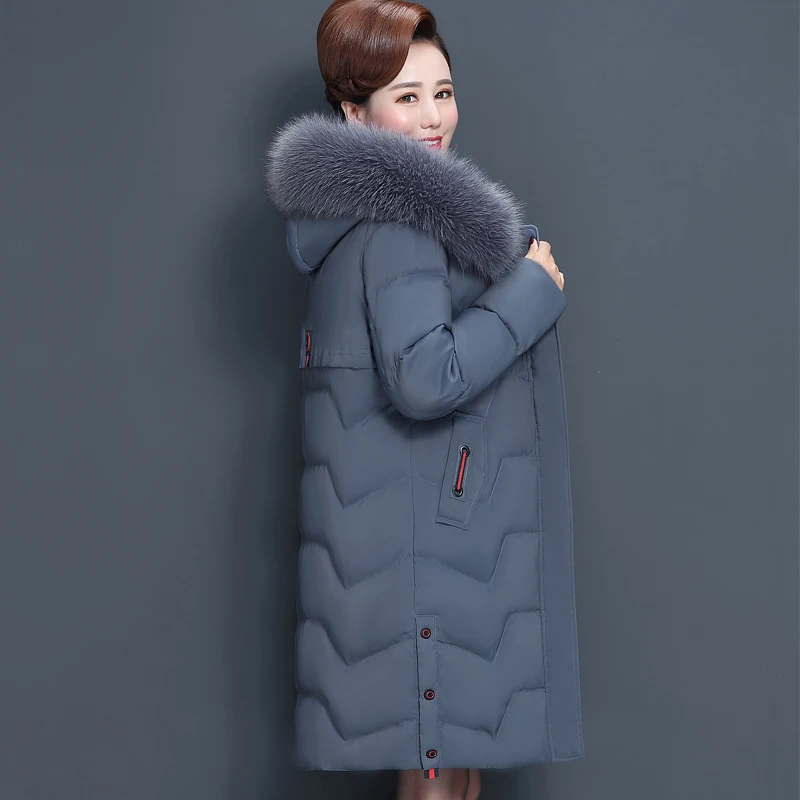 Зимнее пальто большого размера для женщин среднего возраста зимнее теплое
