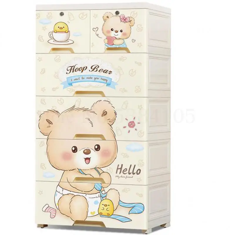 Шкаф для хранения с утолщенными выдвижными ящиками пластиковый детский шкаф