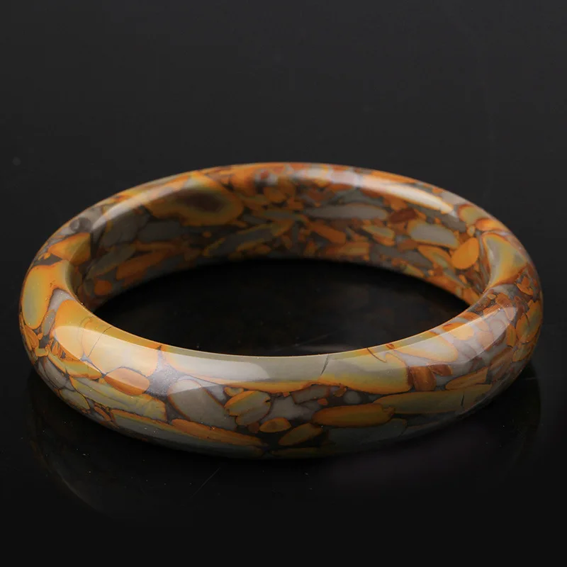 Натуральный цвет КОРИЧНЕВЫЙ нефритовый браслет подлинный ручной резной Шарм