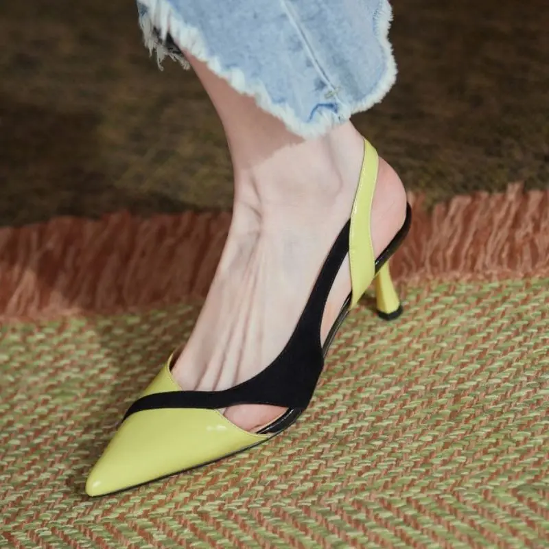 

Rizabina Women Sandals Sexy Pointed Toe Mixed Color Thin High Heel Summer Shoes Woman Party Office Lady Footwear Size 34-39