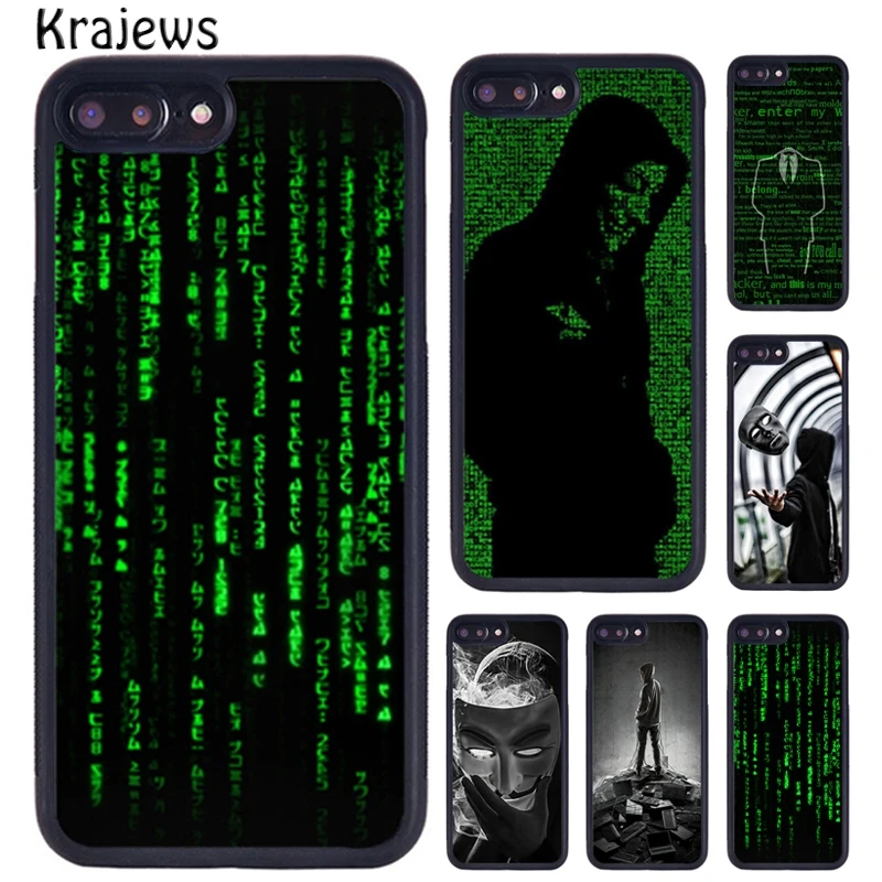 Чехол для телефона krajew Matrix Hacker iPhone X XR XS 11 12 Pro MAX 5 6 6S 7 8 Plus Samsung Galaxy S7edge S8 S9 S10 |