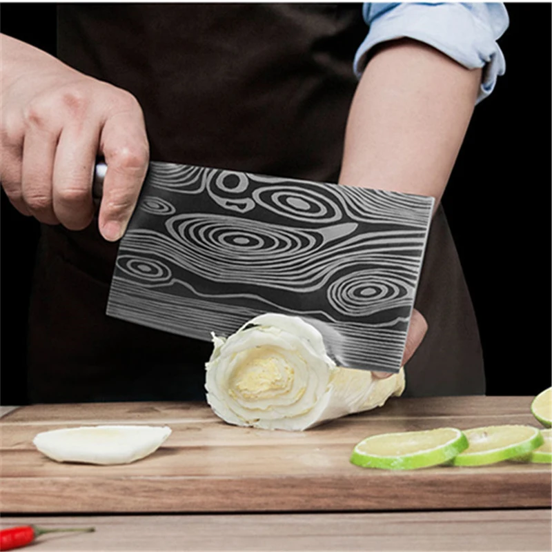 Изготовлено из высококачественной стали Дамаск зерна нож домашний кухонный