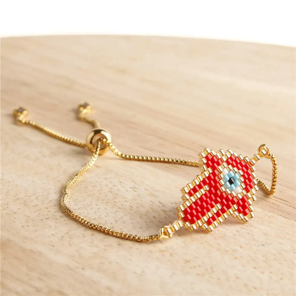 Go2boho Perles MIYUKI браслет evil eye Fatima Hamsa браслеты для женщин Delica бусы ювелирные изделия Pulsera Mujer ручной работы Boho