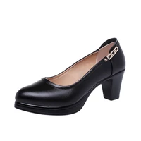 plus size 32 43 block medium heel platform shoes women pumps 2022 fall wedding shoes dress office work shoes ladies