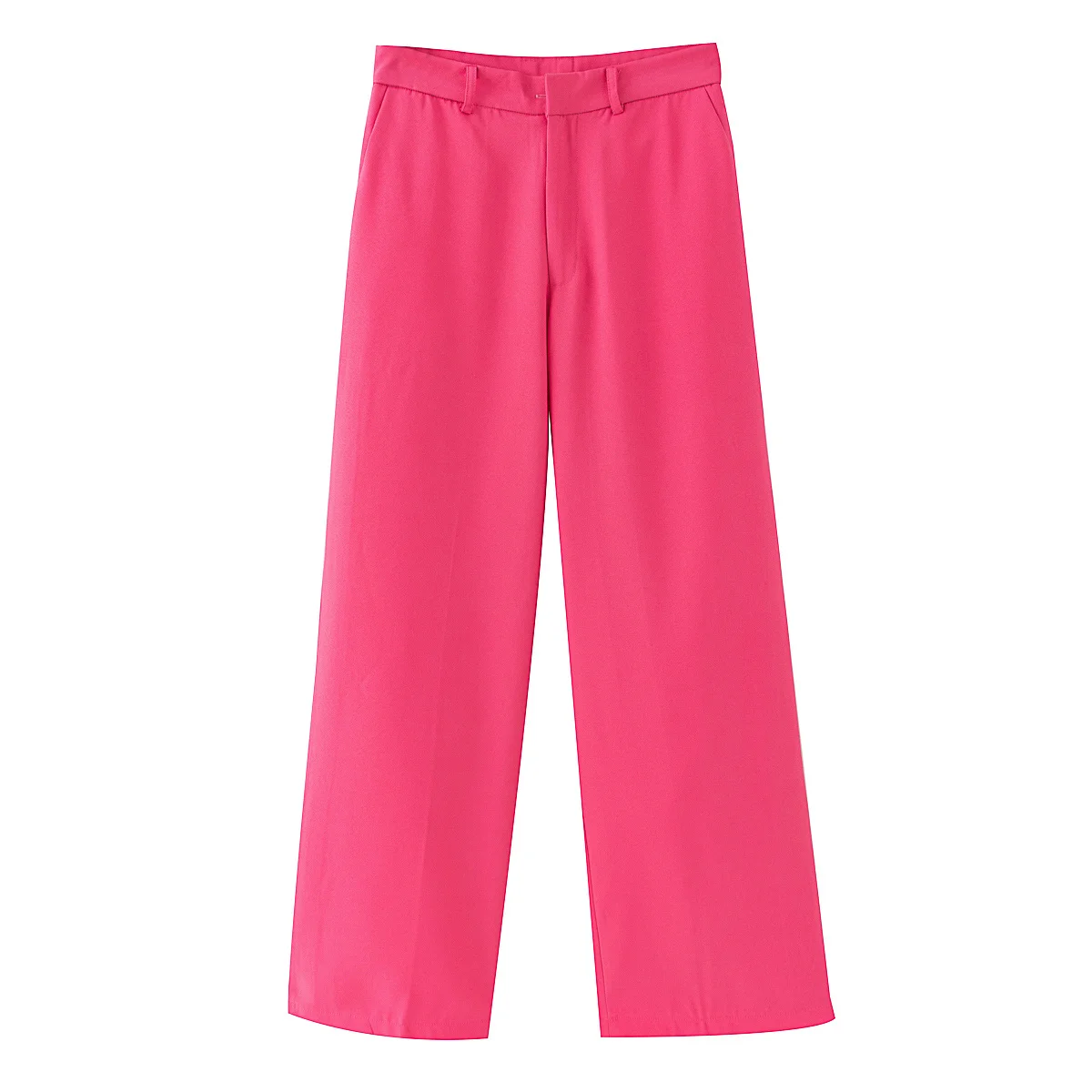 

Za 2021 Tide women straight full length Loose Legs high waist pants Female pocket Office Pantalon fashion Wide-leg Trousers lady