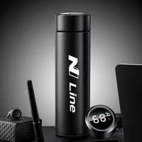 for hyundai i30 sonata elantra n line 500ml intelligent thermos coffee cup temperature display stainless steel vacuum water cup