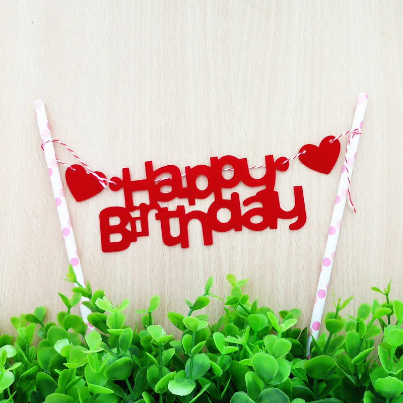 1 шт DIY сладкое сердце с днем рождения торт флаг детский душ Топпер День Рождения