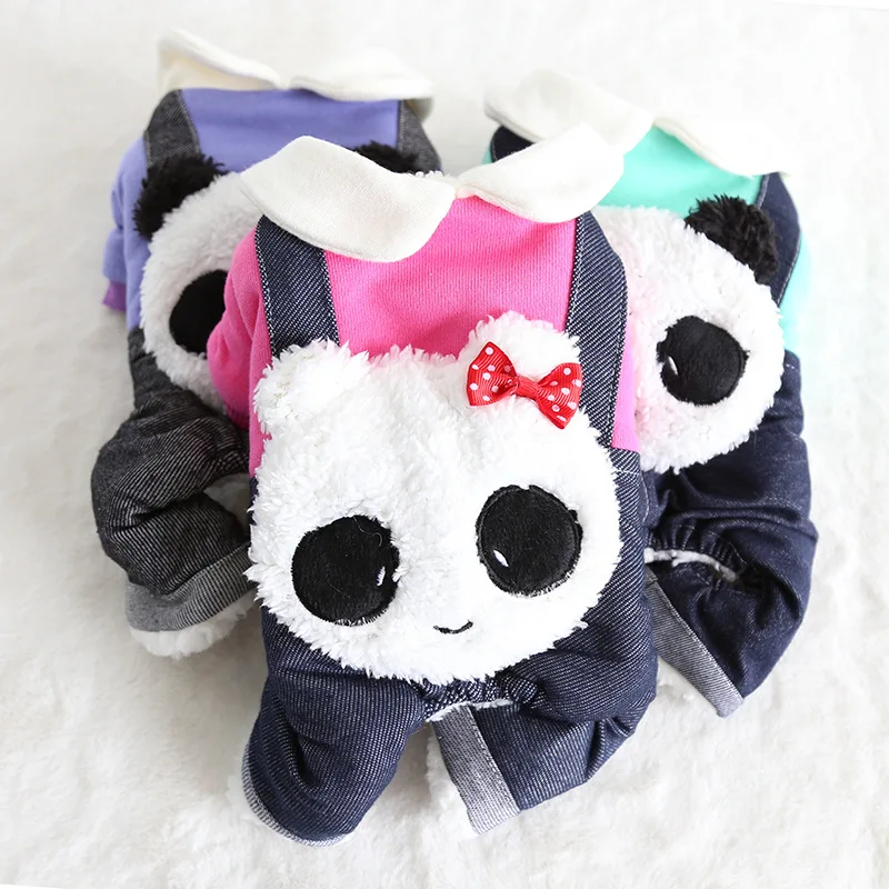 Зимняя одежда для собак четырёхфутовый питомец панда парное пальто платье