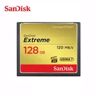 Флэш-камера Sandisk, карта памяти Extreme Compact объемом 128 ГБ, 64 ГБ, 32 ГБ, CF карта до 120 МБс., скорость чтения для видео 4 K и Full HD
