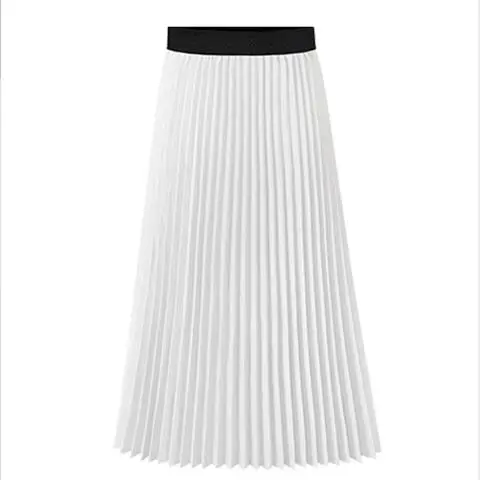 Clobee Женская юбка весна осень 2020 Ретро высокая талия плиссированная однотонная до