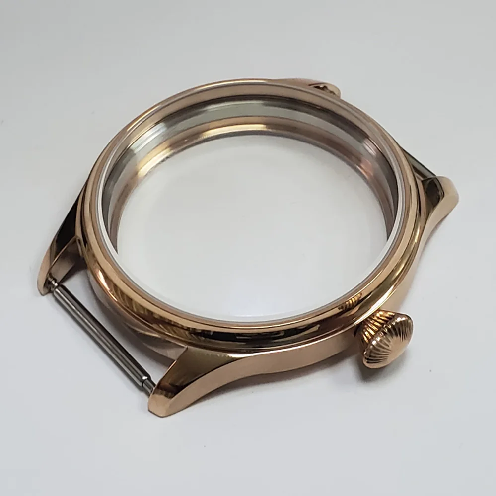 

44mm Watch Case with Sapphire Glass for Swiss ETA6497/ 6498 ST3600/ 3620 Movement Gold Silver Black Retro Case for Men Women