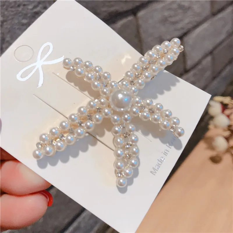 Корейские пляжные аксессуары заколка для волос Морская звезда модная женская