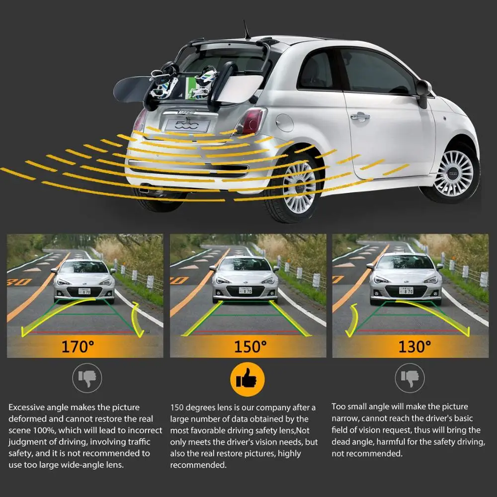 

HD 1280x720P Golden Reverse Rear View Camera dynamic guides for Ssangyong Korando Rexton Kyron Actyon Rodius / Stavic