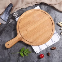 durable round wooden pizza paddle serving board making peel cutting tray 4 sizes kitchenware practical kitchen tools accessories