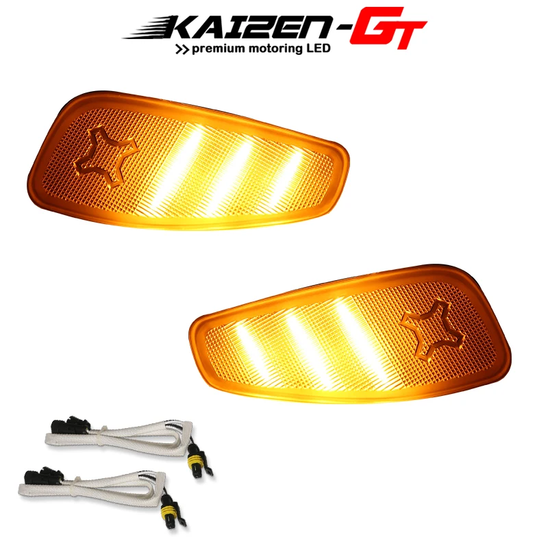 Clear Lens Amber Yellow LED Side Marker Lights Turn Signal Lights Conversion Kit For 2015-2017 Jeep Renegade Fender Marker Light