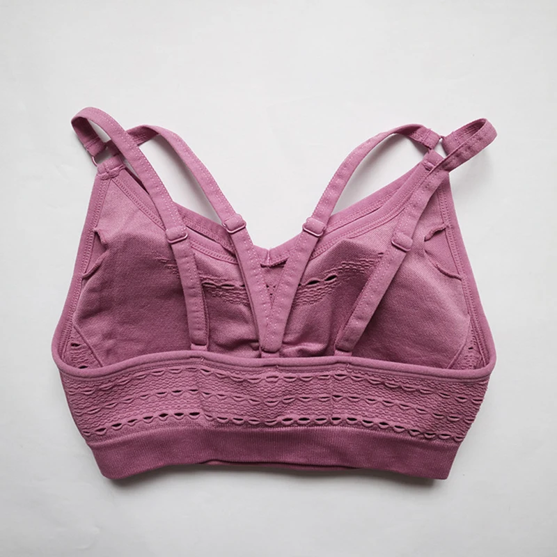SALSPOR Women Shark Seamless Sport Bra High Elastic Hollow Yoga Bra Push Up Fitness Underwear Quick Dry Running Gym Tank Top