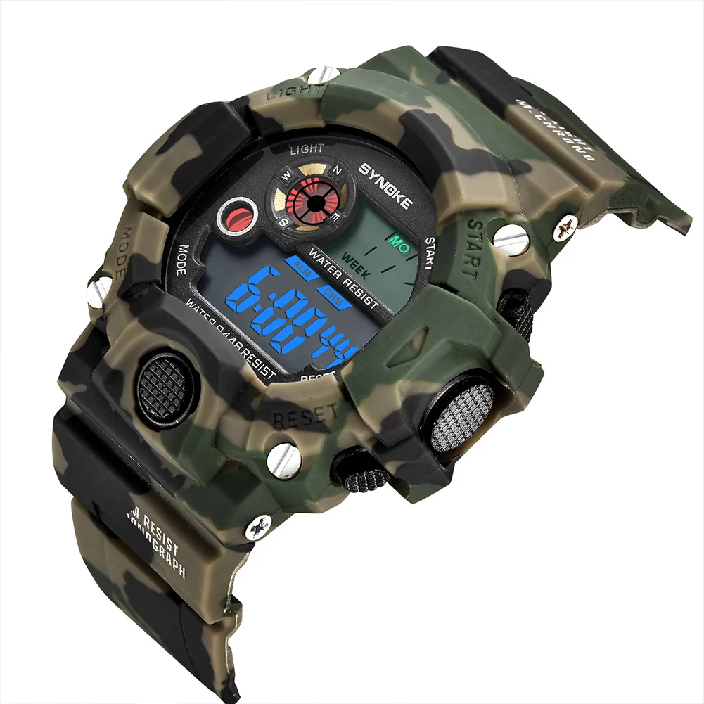 

Men Women Electronic Watch Casual ABS Camouflage Waterproof Digital Military Watches Fabala Wrist Watch UV Multifunctional Sport