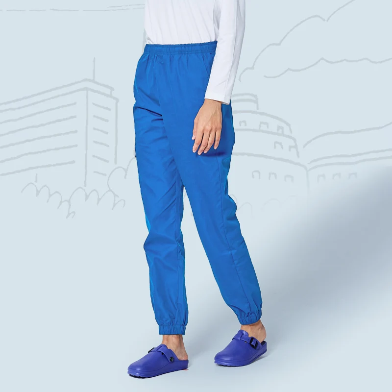 Royal Blue Медицинские Jogger Брюки санитара карго Брюки медсестры ломаются на полной упругой медсестер доктор рабочие штаны для женщин и мужчин - Цвет: Royal Blue