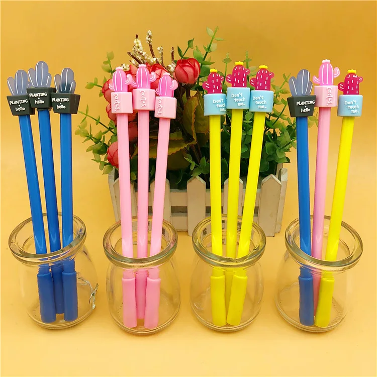 

36 pcs/lot Kawaii Cactus Gel Pen Cute 0.5 mm black ink Signature Pens School Office writing Supplies Promotional Gift