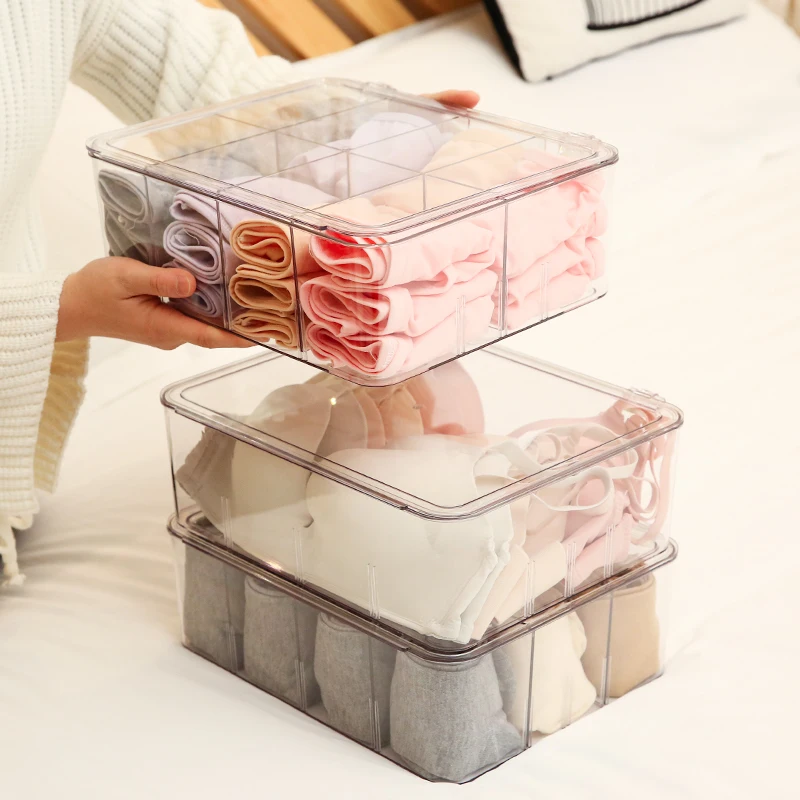 Dormitory closet organizer for socks home separated underwear storage box 8 grids bra foldable drawer | Дом и сад