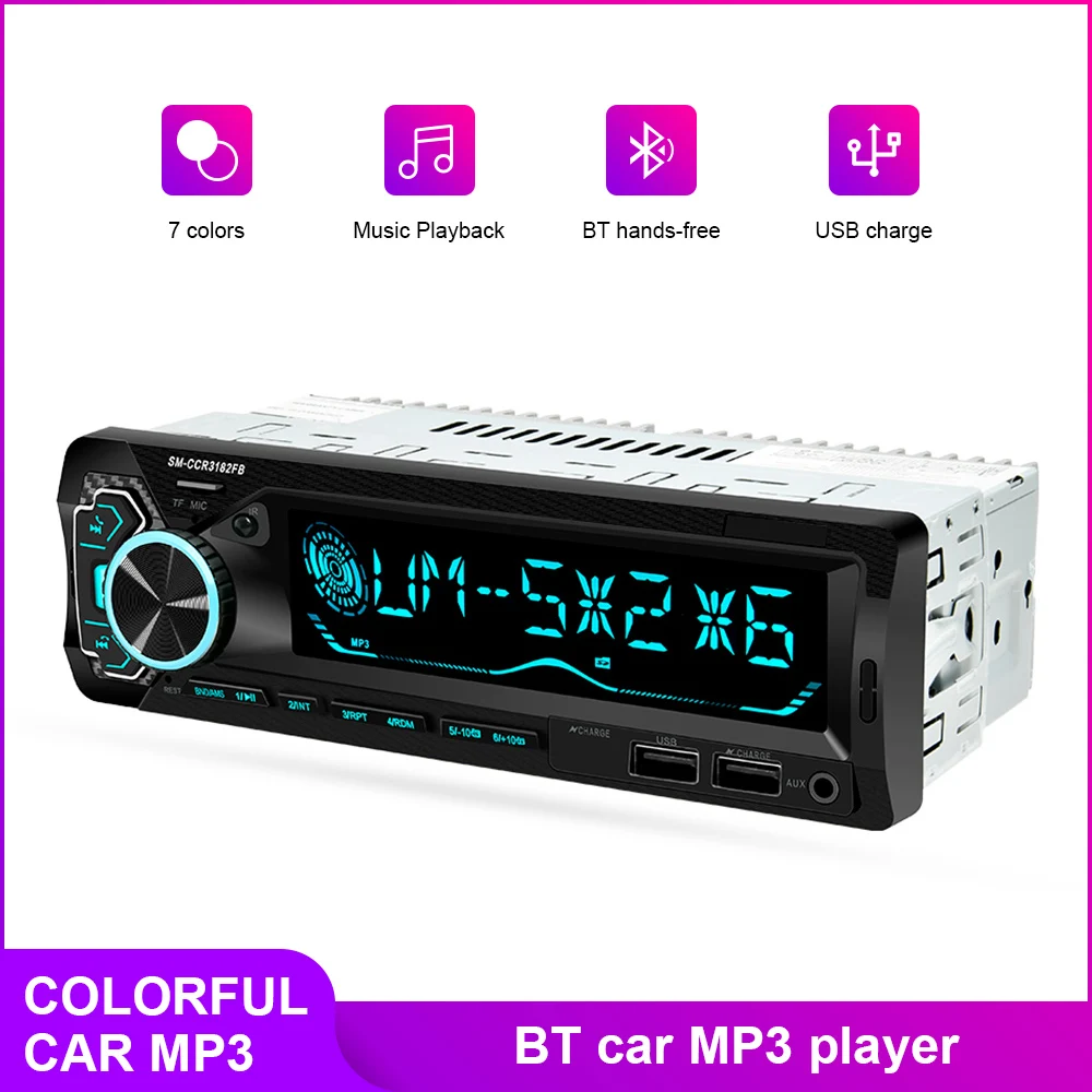 

Автомобильный MP3-плеер 2021, 12 В, автомагнитола, стерео, FM, Aux, вход, приемник, SD, USB, вход «свободные руки», мультимедийный Авторадио плеер