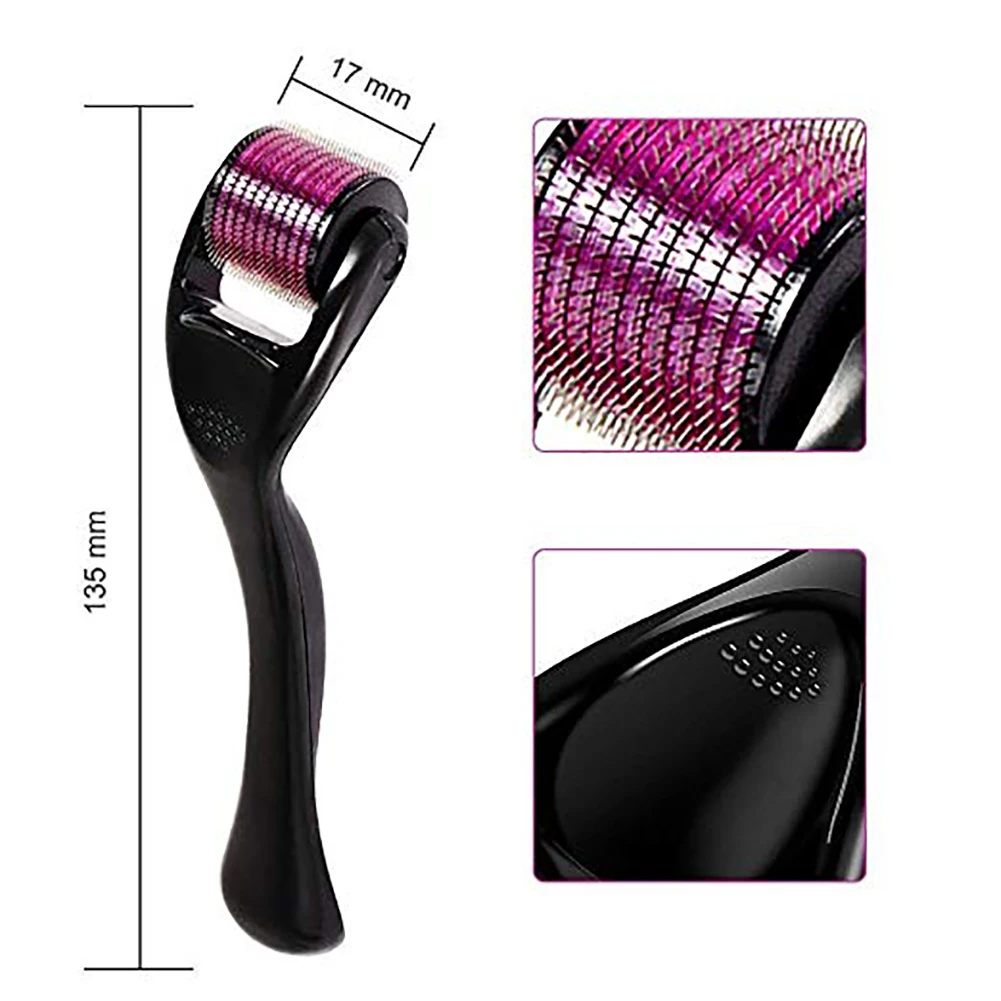 0.25mm Facial Roller Premium Derma Roller Microneedle Roller 540 Titanium Micro Needle Cosmetic Beauty Tool Instrument (0.25mm)
