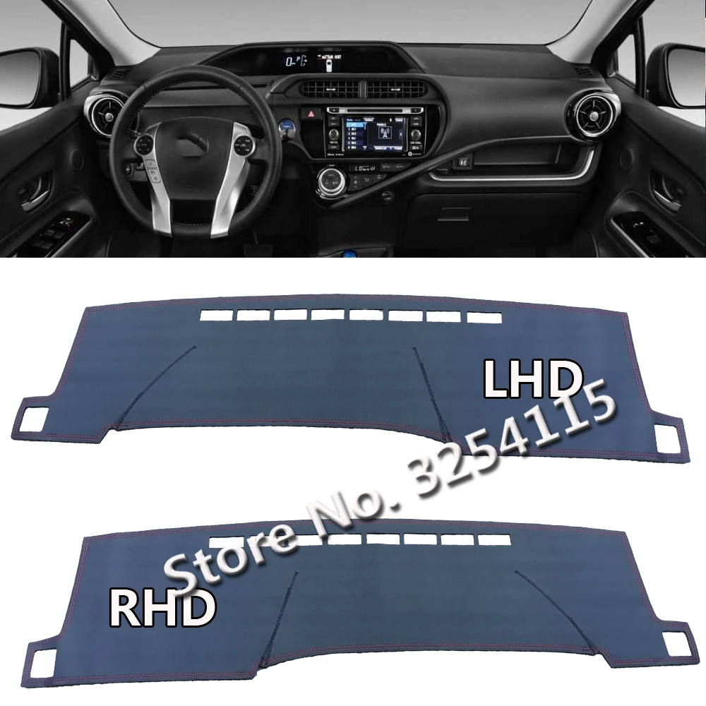 

PU Leather Dashmat Suede Dashboard Cover Pad Dash Mat Carpet Car Styling For Toyota PRIUS C AQUA NHP10 2011-2021 2012 2013 2019