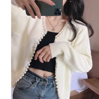 womens clothing clothes top big pearl cardigans women luxury bead pearl sweaters women bead work cardigan sweater