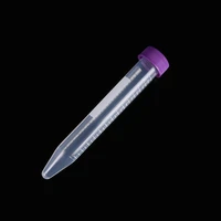 sterile plastic centrifuge tube 15 ml test tube with screw cover bottom tip sample ep tube with clear scale with stand 50 pk